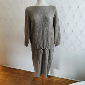 Black Crane Quilted Dress ▪︎ Oversized • Cotton • Minimalist • Size Small